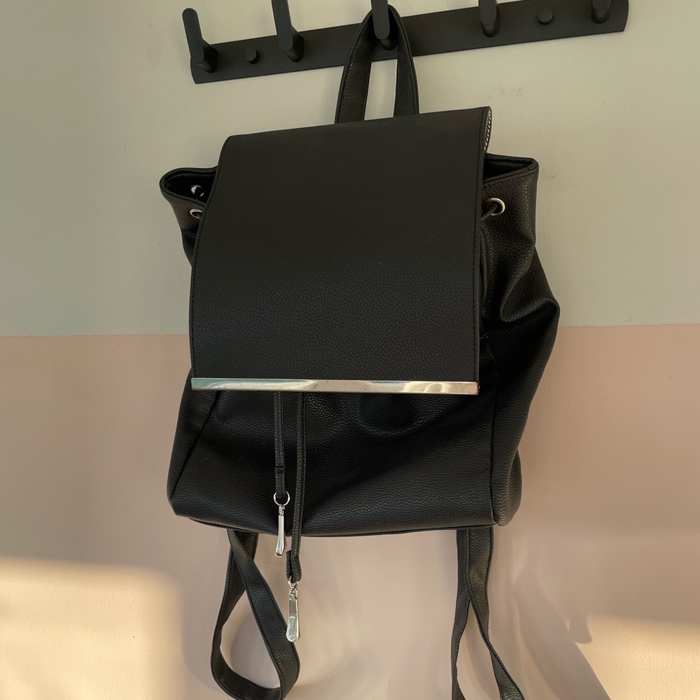 Faux leather backpack
